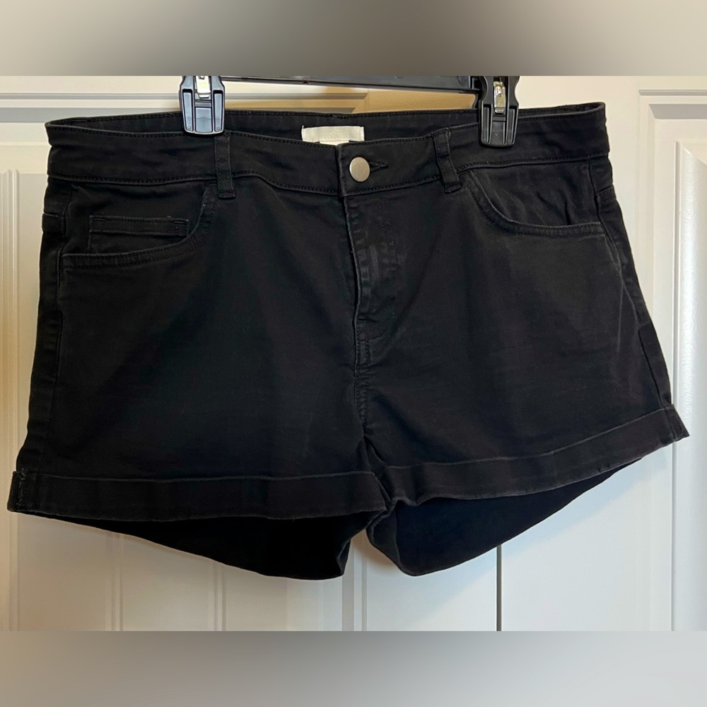H&M Black Cotton Shorts Size 10 - Picture 1 of 6